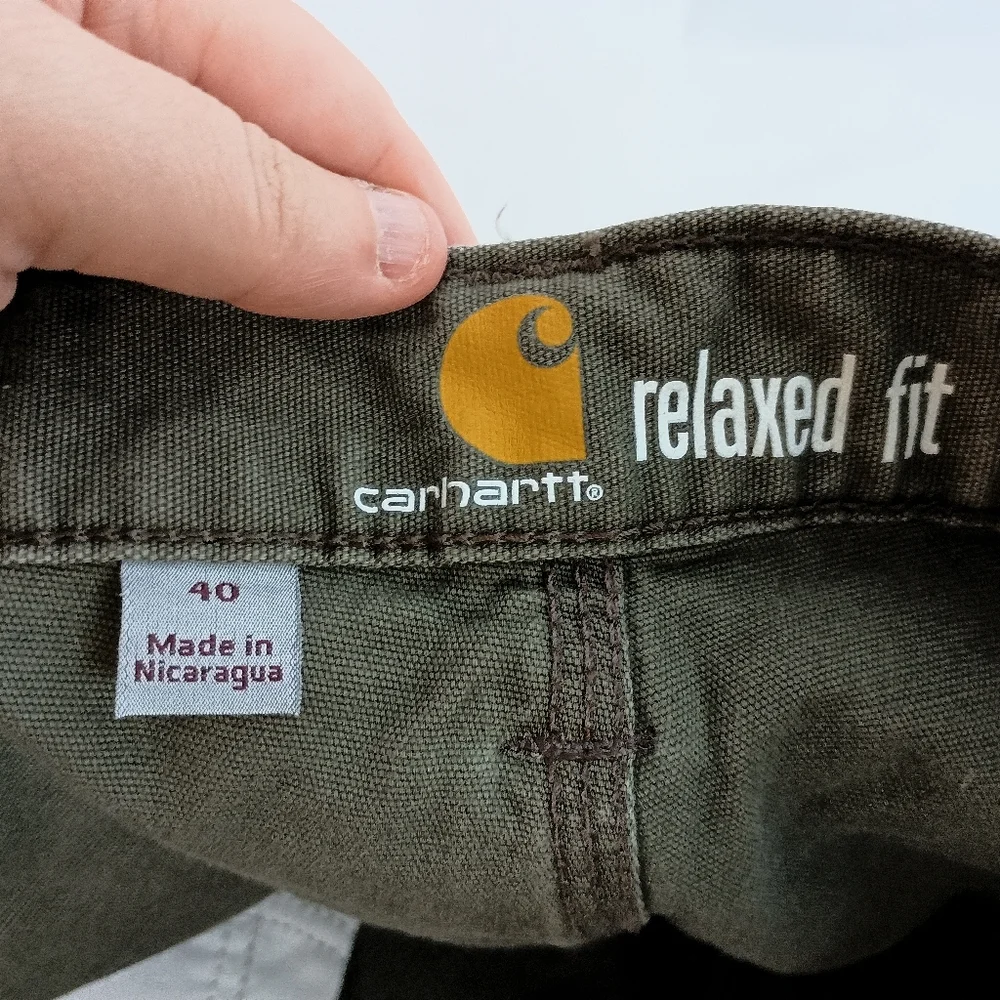 CARHARTT Green Cargo‎ Shorts Durable Relaxed Fit (#1,427)